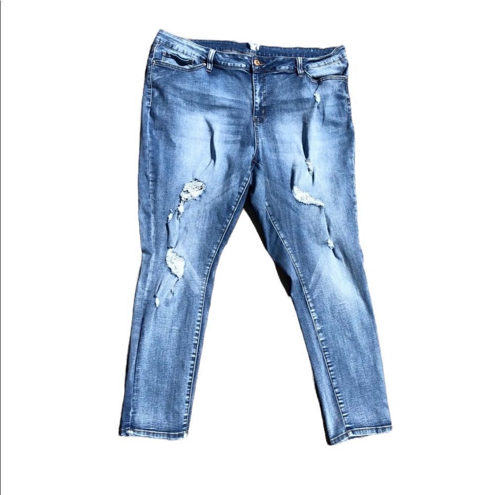 YMI High Rise Skinny Distressed Jeans Size 22